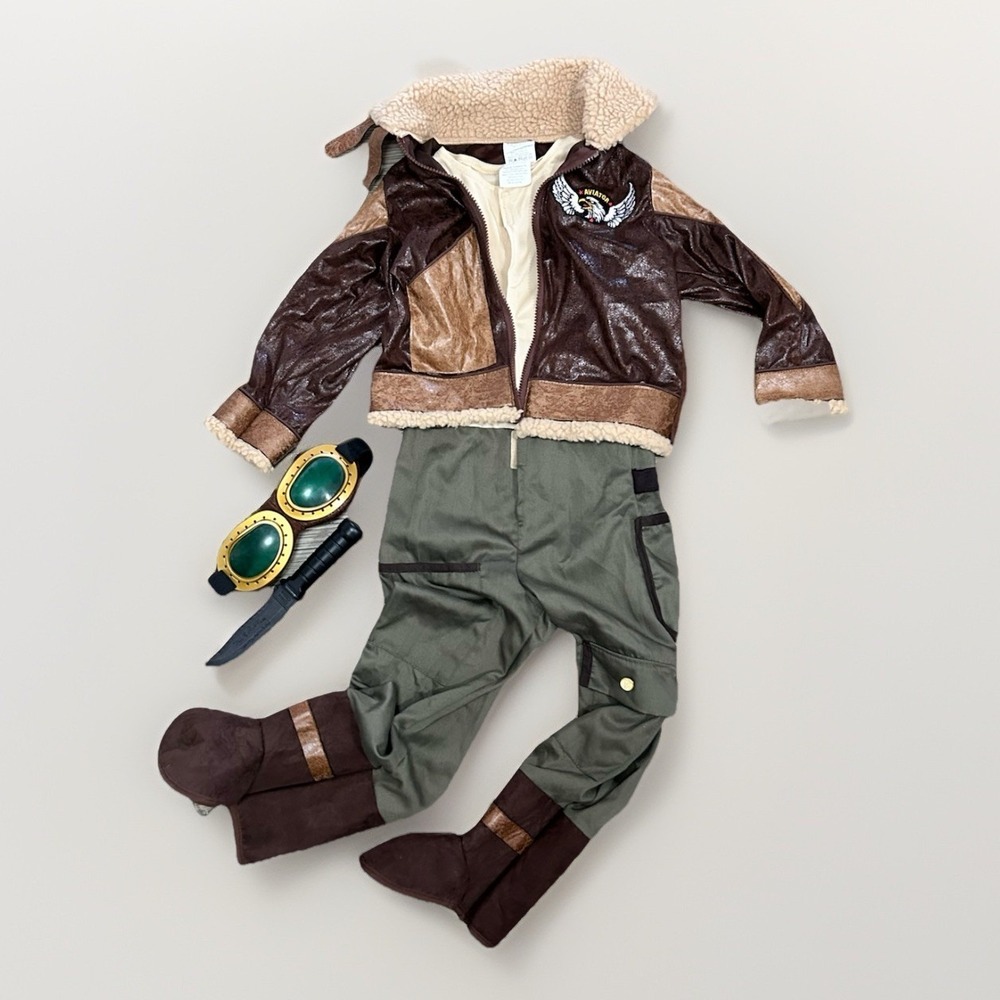 Teetot & Co. Adventure Factory Aviator Halloween Flight Costume Kids Size 5-6